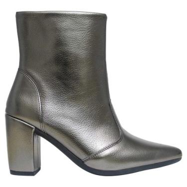 Imagem de Bota Feminina Bico Fino Cano Curto Salto Confortável Coturno - Munita,