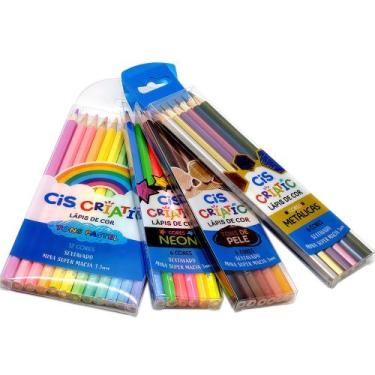 Imagem de 30 Lápis de Cor Criatic CiS Tons Pastel Pele Neon Metálico