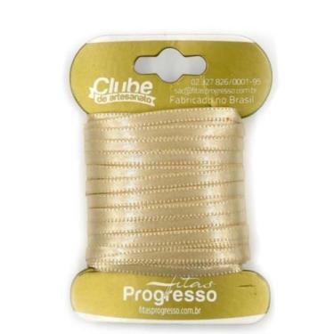 Imagem de Fita em Cetim - Cor 236 Bege - 10 m x 4 mm - 1 unidade - Fitas Progres