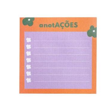 Imagem de Bloco Adesivo Anotações - LeoArte - Positive Vibes Flor - 7,6cm x 7,6c