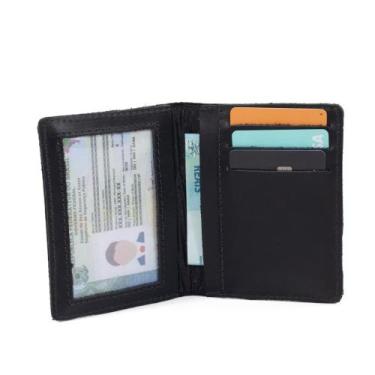 Imagem de  Carteira Porta Cartão Masculino Couro Espaço Rg Cnh Notas - Pampas Co