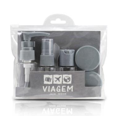 Imagem de Necessaire com Frascos para Viagem 7 Peças Jacki Design Cinza
