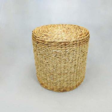 Imagem de Cesto Decorativo Alto Palha Natural Redondo c Tampa Luxo - LUXdécor Ca