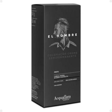 Imagem de Kit Coloração Creme Semipermanente Acquaflora El Hombre Preto