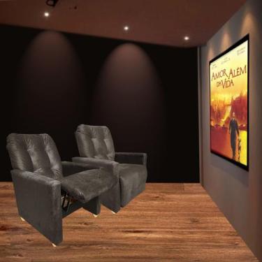 Imagem de Poltrona Reclinavel Pra Sala de Cinema Premium - Moveis Aguias, Marrom