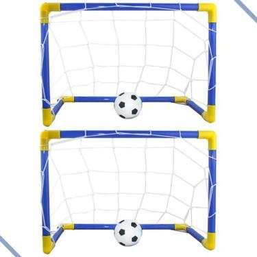 Imagem de KIT 2 Mini Trave de Futebol Infantil Mini Gol Goleira de Plástico C/ B