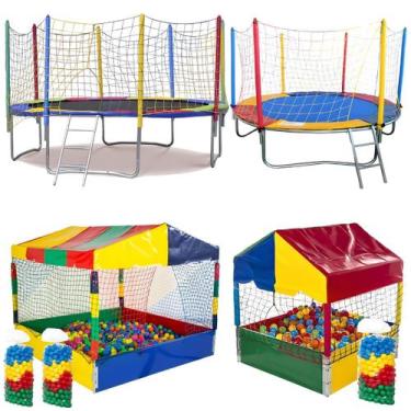 Imagem de Kit Completo de Brinquedos Cama Elástica 3,05m Cama Elástica 2,30m Pis