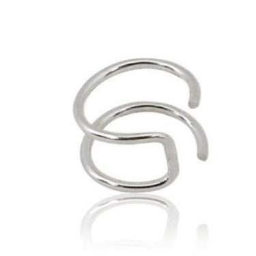Imagem de Piercing Fake Argola Dupla Prata 925  Encaixe Orelha Conch  - MPJoias