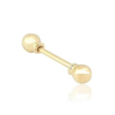 Imagem de Piercing Tragus Reto 8mm Ouro 18k (maciço) 2x Bolinhas - MPJoias