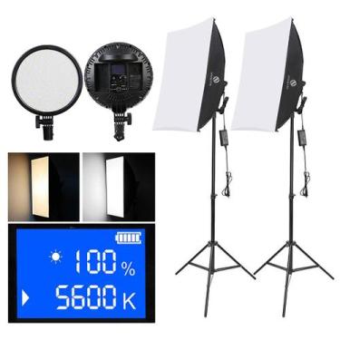 Imagem de Kit Iluminador Led Softbox 50x70cm C/ Bolsa Para Fotografia L - Solest
