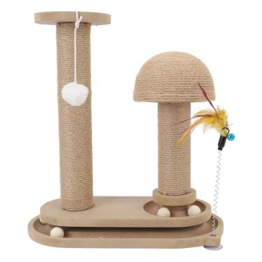 Imagem de Poste para Arranhar Torre de Gato, Postes de Sisal Resistentes a Arranhões e Mordidas Com Brinquedo de Bola, Plataforma Giratória Desig Arranhador de Gato Grande para Gatos