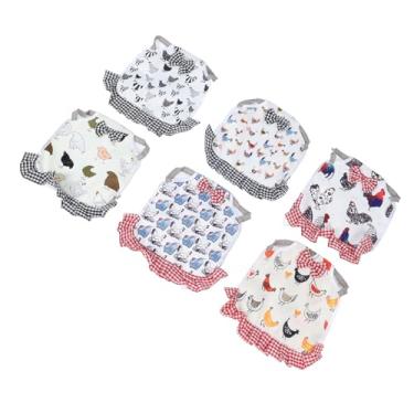 Imagem de 6 Peças de Avental de Sela de Galinha Sela de Frango à Prova D'água Com Tiras Elásticas de Jaqueta de Frango Protetor de Costas de Asa de Aves Jaqueta Protetora Estampada para