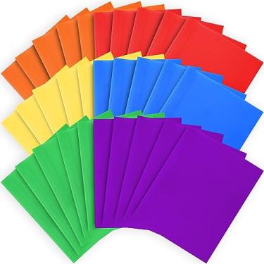 Imagem de CACASO Pacote com 30 pastas de plástico com bolsos e pontas, duas pastas de bolso com pinos, pastas resistentes com bolsos e compartimento para cartão de visita, pastas de papel tamanho carta para