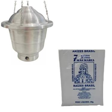 Imagem de Kit Defumação Turíbulo + Defumação Mãe Maria 40grs - Oferta