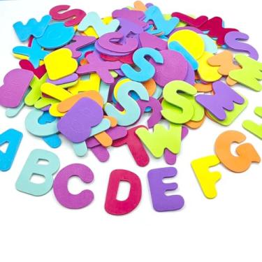 Imagem de IFKEGON 208 peças de adesivos de letras de espuma, materiais coloridos autoadesivos de formas do alfabeto, A-Z para artesanato e ensino (4,6 cm)