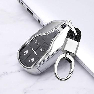 Imagem de ontto for Maserati Levante GT Quattroporte Ghibli Key Fob Cover Full Protection, Silver, Medium