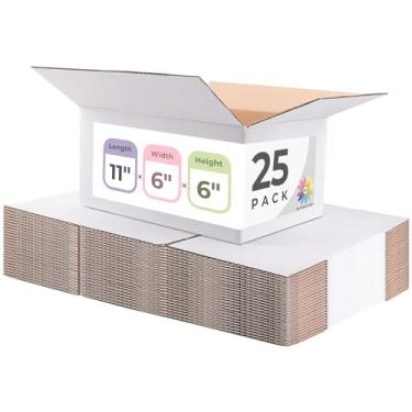 Imagem de MBC MAT BOARD CENTER Centro de Placa de Esteira, Caixa de Correio 11X6X6 Mailing Box Mailer para Pequenas Empresas, Caixa de Embalagem para Presente Pequena, Caixa de Remessa de Pa (11X6X6, Branco)