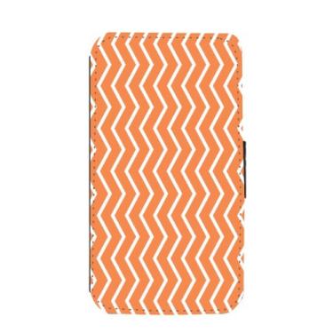 Imagem de Rikki Knight Capa carteira flip com listras em ziguezague laranja outono com aba magnética para Samsung Galaxy S3