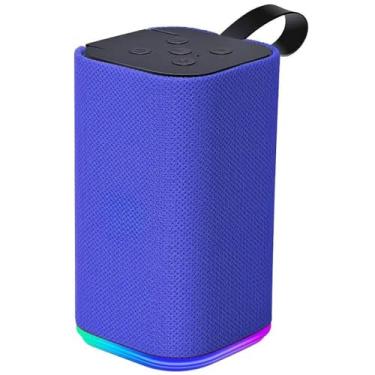 Imagem de Caixa de Som Bluetooth, Excelentes Graves, Rádio FM, Entrada USB, Micro USB e Entrada Aux para Cabos P2, Alcance 10M, Led Colorido RGB em 7 Cores- Distribuição Exclusiva QH Shopp (Azul)