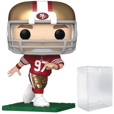 Imagem de POP Futebol: Nick Bosa (corrida) (uniforme doméstico vermelho e dourado) boneco de vinil Funko (incluído com capa protetora de caixa compatível), multicolorido, 9,5 cm