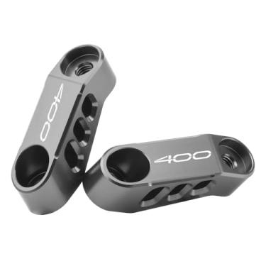 Imagem de MotHeart Suportes extensores de espelho de motocicleta para Z400 2019-2024 CNC Extensões de espelho retrovisor ajustáveis de alumínio para melhor visibilidade (veja detalhes abaixo) Acessórios (cinza)
