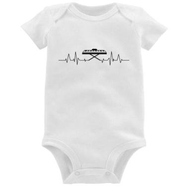 Imagem de Body Bebê Teclado Batimentos Cardíacos - Foca na Moda, Branco, G