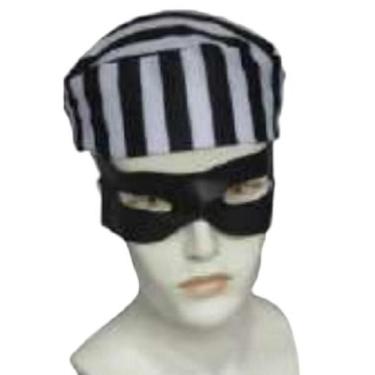 Imagem de Fantasia Ladrão Bandido Gatuno C/ Quepe e Mascara - CM Presentes e Fan