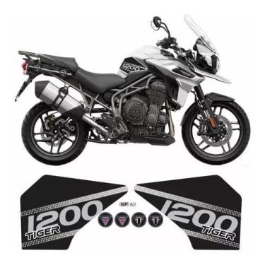 Imagem de Adesivos Protetor De Tanque E Logos Tiger 1200 Preto - Resitank