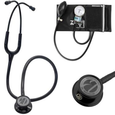 Imagem de Kit Estetoscópio BIC Eternity + Esfigmomanômetro Pamed Com Bolsa - Enfermagem e Medicina (TOTAL BLACK)