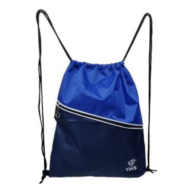 Imagem de Mochila de Costas Sacola Ecobag Grande Cordão Esportiva Yins, Azul