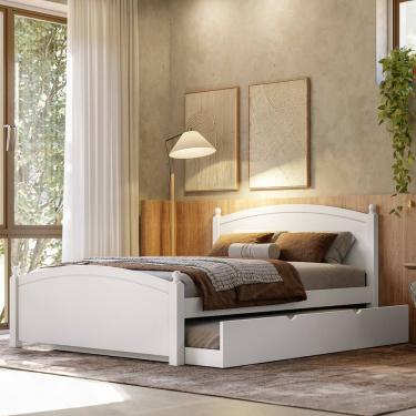 Imagem de Cama Casal De Madeira Com Cama Auxiliar Casal Woodstore