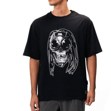 Imagem de Camiseta Oakley Skull Medusa SS WT25 Masculina Blackout, G, Preto