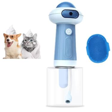 Imagem de Maquina de Espuma Sabao Banho Pet Cao Cachorro Gato Dispenser Shampoo Automatico USB Bateria Recarregavel Escova Masssageadora Animal de Estimaçao Limpeza Cuidado