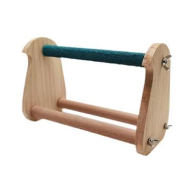 Imagem de Ｂｅｓｇａ Tabletop Wood Parrot Perch Bird Wood Branch Fácil de instalar pólos de pássaros resistentes a desgaste brinquedo de pássaro para as armas de armas de, Madeira E Verde