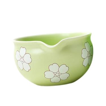 Imagem de Fenteer Tigela de Matcha de cerâmica com bico, feita à mão, fabricação de chá matcha, Chawan Matcha Misturando Bigida Tradicional para Amigos da Família, Style C