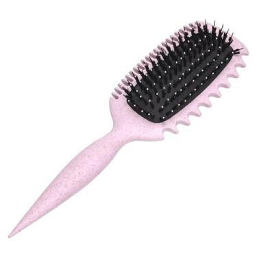 Imagem de Massagem couro cabeludo fofo escova de cabelo ferramentas de penteado pente cacheado em forma oca feminino(c)