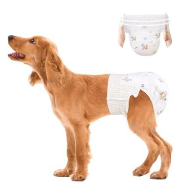 Imagem de Ambreview Fraldas Para Cães Fêmeas, Fraldas Descartáveis Puxáveis Para Cães, Fraldas Para Cães Fêmeas, Ultra Absorventes E Anti-Vazamento Lateral, Fraldas Elásticas Para Cães No Cio/Idosos/Deficient