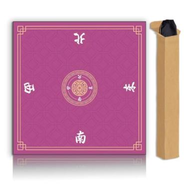 Imagem de Tapete de Mahjong, tapete de jogo antiderrapante com redução de ruído, tapete de mesa de Mahjong de 80 cm, tapete de Mahjong com saco de pano e armazenamento de caixa, adequado para mahjong, dominó,