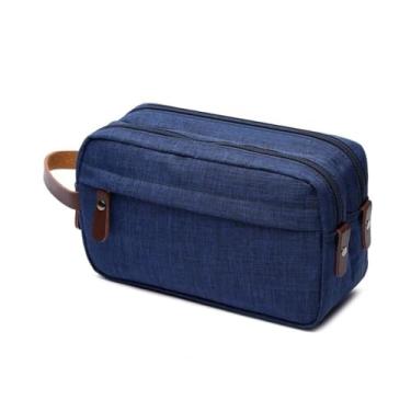Imagem de Necessaire Masculina Bolsa Organizadora Viagem Estojo Grande Unissex Compacta e Versátil Uso Diário Executiva (Azul)
