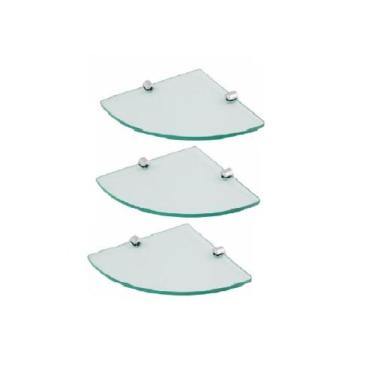 Imagem de Prateleira de canto para banheiro 25 cm kit com 3 unidades - Sonharte