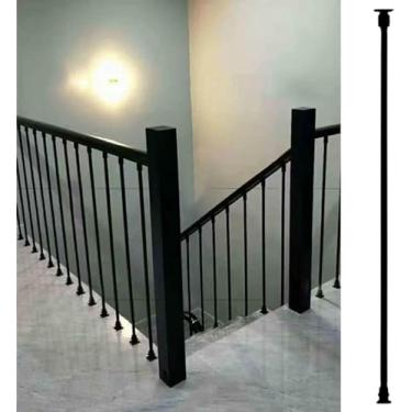 Imagem de Conjunto de eixos de escada de balaústres de ferro de 1 2 5 7 10, coluna de eixo de corrimão de metal, com suporte de ângulo ajustável, uso interno e externo -