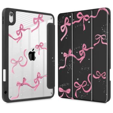 Imagem de May Chen Capa para iPad Air 11 (M3 2025 / M2 2024) 7º 6º, iPad Air 4 e 5 de 10,9 polegadas, 5º 4º (2022/2020) - Suporte para lápis + hibernar/despertar automático, capa traseira transparente à prova