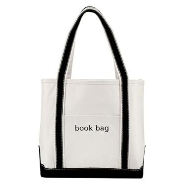 Imagem de Santa Barbara Design Studio Bolsa de ombro feminina de lona luxuosa com alças e bolso externo, Bolsa para livros, Medium