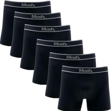 Imagem de Kit 6 Cuecas Boxer Sem Costura Microfibra Confortável Original Mash Bo
