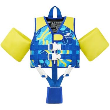 Imagem de Gogokids Boias infantis, colete de natação para crianças aprender a nadar, jaqueta flutuante de piscina para meninas e meninos de 9 a 22,7 kg, roupa de banho infantil com alça de segurança ajustável