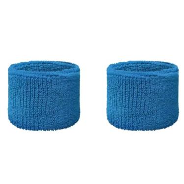 Imagem de Couver Pulseira de moletom juvenil de algodão turquesa de 7,6 cm para esportes e mais, 1 par