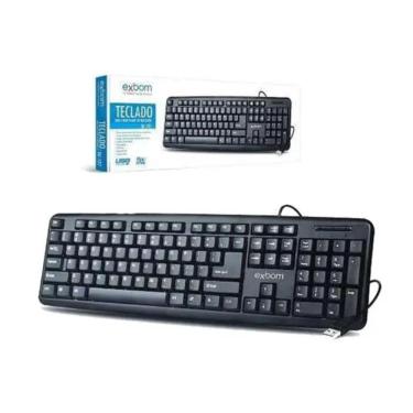 Imagem de Teclado Exbom Padrão Abnt2 Com Fio USB p/ Pc Notebook Bk-102