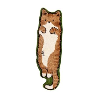 Imagem de Bothyi Tapete de área de gato, tapete de cabeceira, moderno, macio, animal, para fazenda, cozinha, berçário, entrada, sala de jogos, 50x160cm Castanho