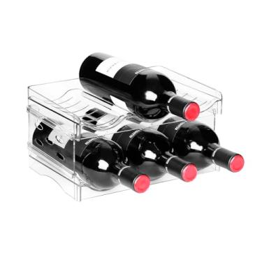 Imagem de BoxedHome Organizador de garrafa de água de plástico e suporte de armazenamento de rack de vinho para armário interno, bancada de cozinha, tampo de mesa, despensa, bares, armários, geladeira
