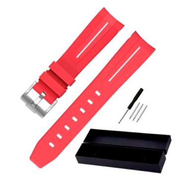 Imagem de  Pulseira Relogio Omega Moonswatch Swatch 20mm Vermelha c/ Estojo - Sw